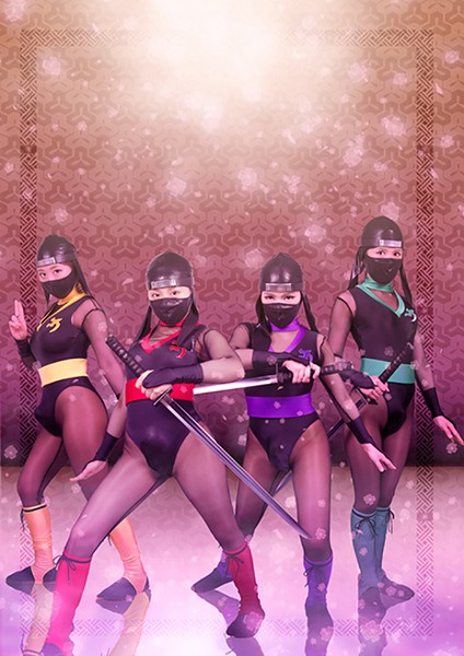 GHKQ-54 - Hermaphrodite Female Ninja Group: Pervert Pleasure Moe Kurashina Kanon Kuga Rin Hayama Yurika Amane hermaphrodite female ninja special effects